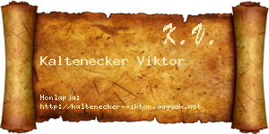 Kaltenecker Viktor névjegykártya